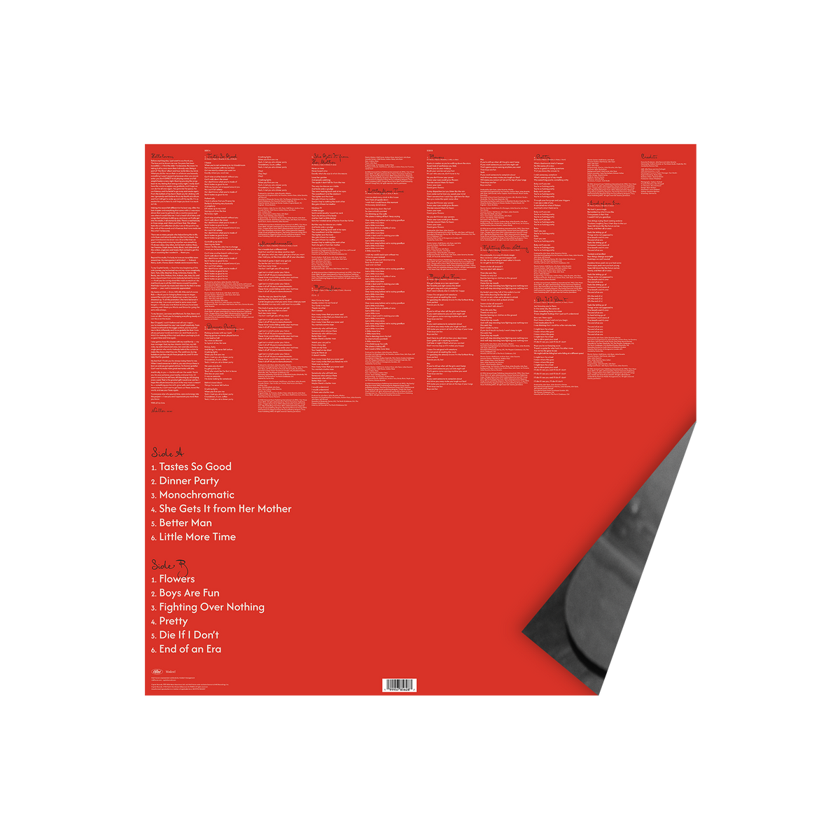 Dinner Party (Exclusive Picture Disc LP) Back Fold